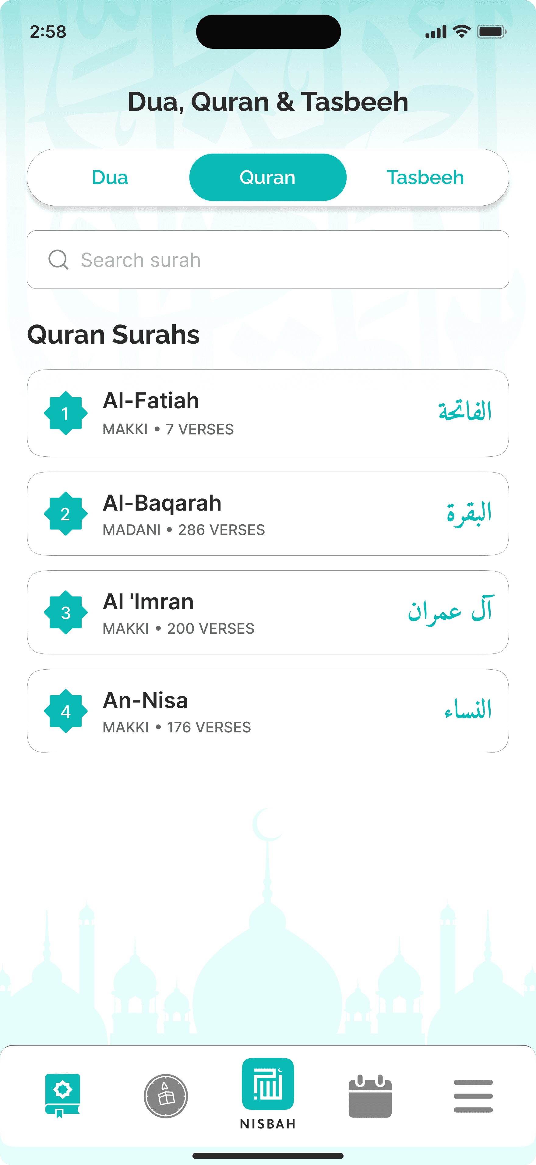 Nisbah Qibla Direction